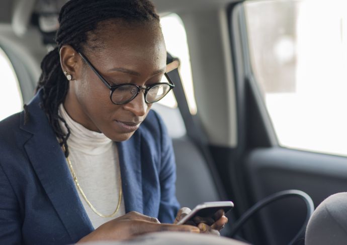 PTSD person using phone