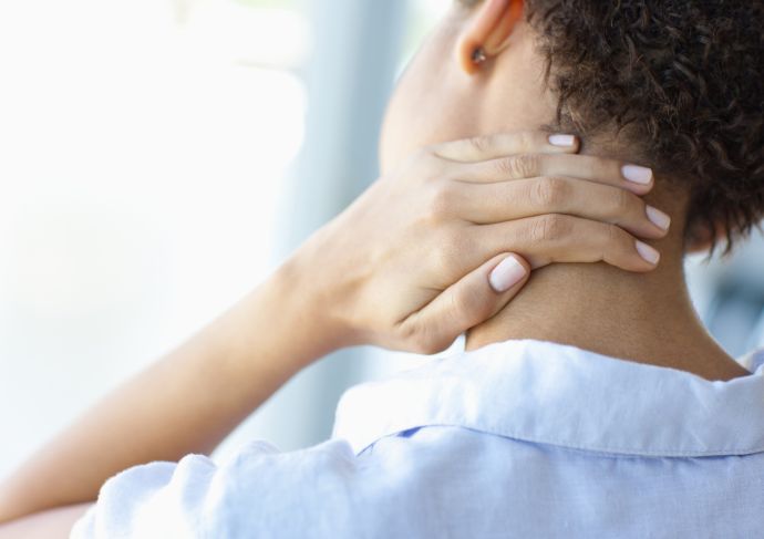 Woman with neck pain