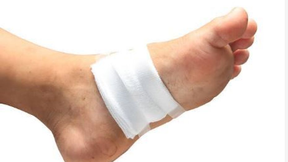 Foot bandaged