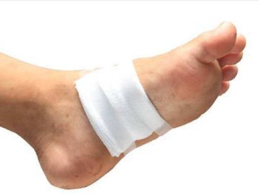 Foot bandaged