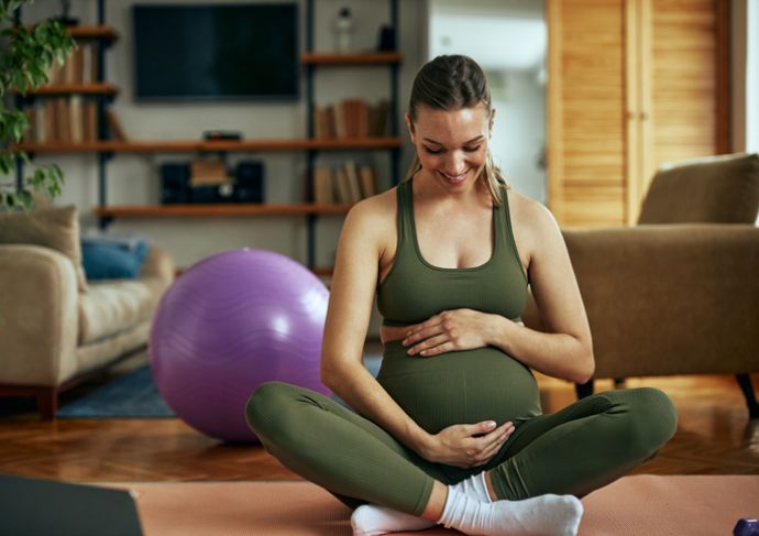 Pregnant woman exercising