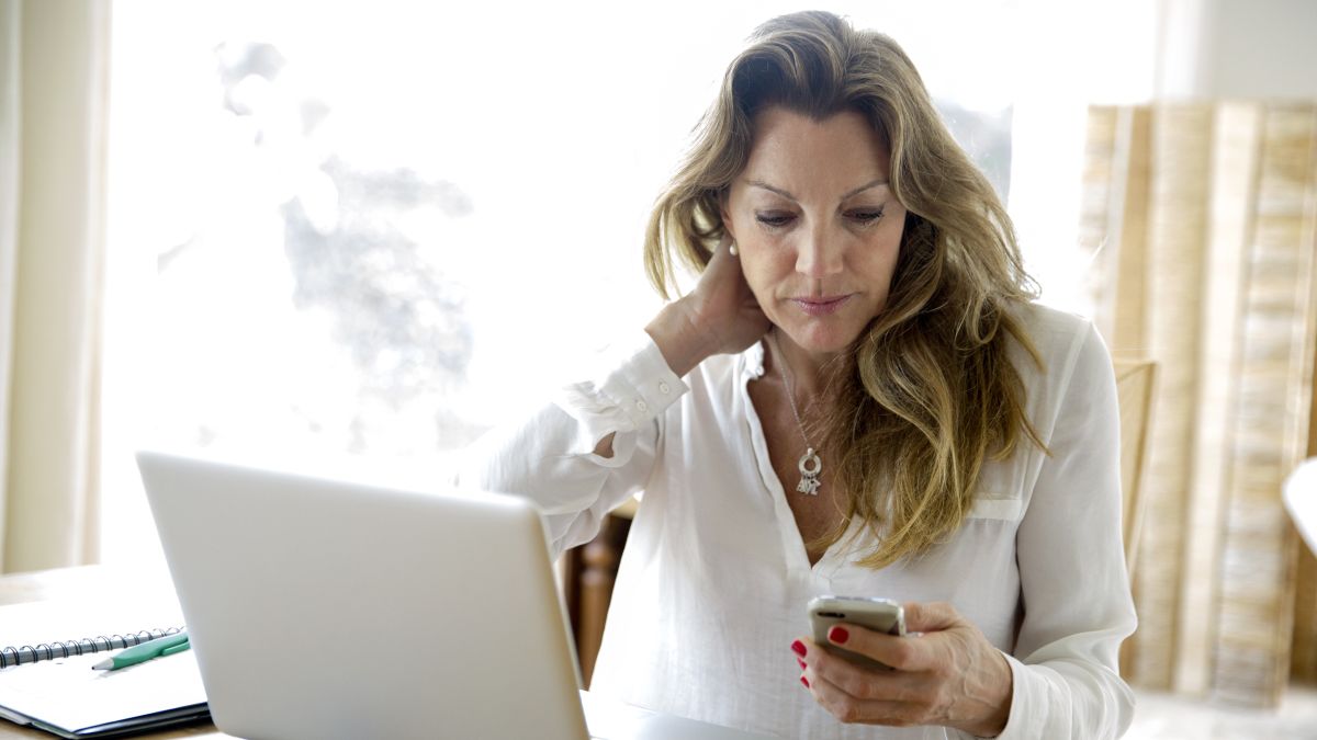 Woman looking at phone