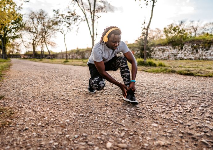 Man preparing to run