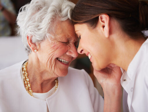 Mother Recovering from Stroke, Smiling with Daughter