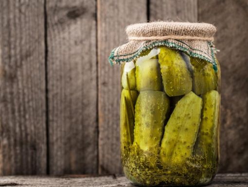 Jar of pickles and pickle juice