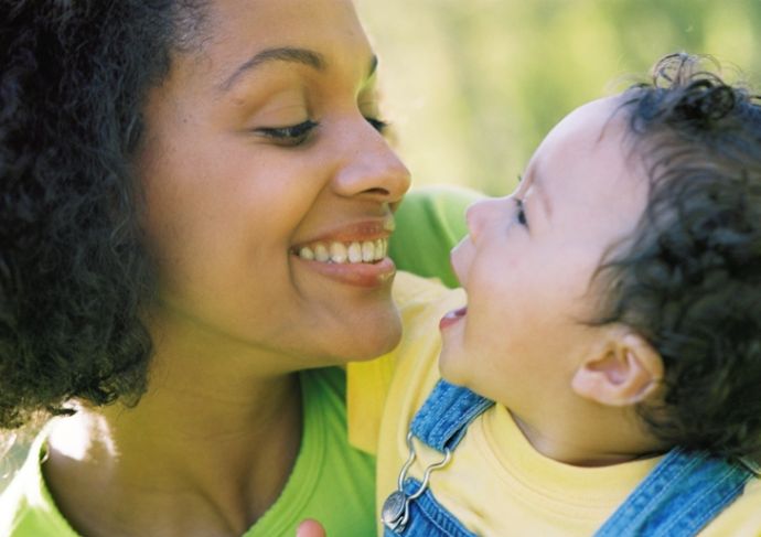 Mommy makeover candidate with her son