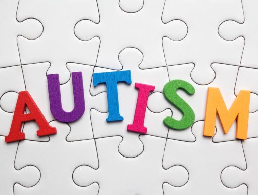 jigsaw puzzle that spells out the word "autism''