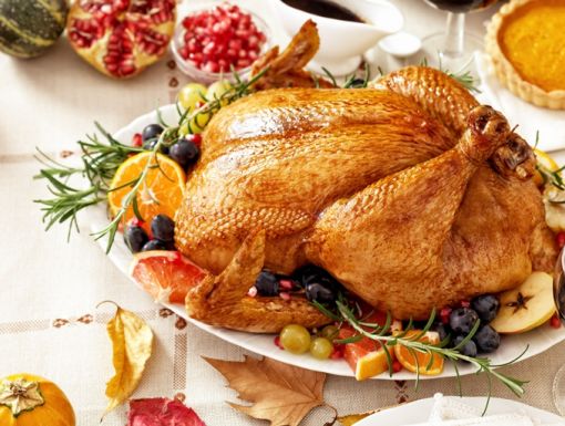 Thanksgiving turkey on table