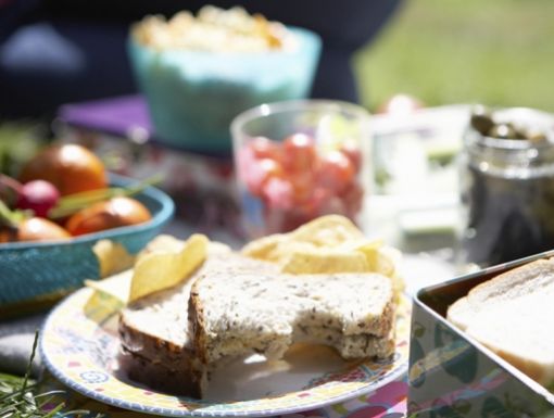 Picnic Food Laid Out On Blanket