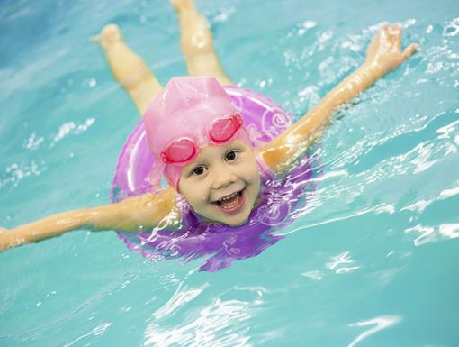 160892303 Little Girl Swimming In Pool