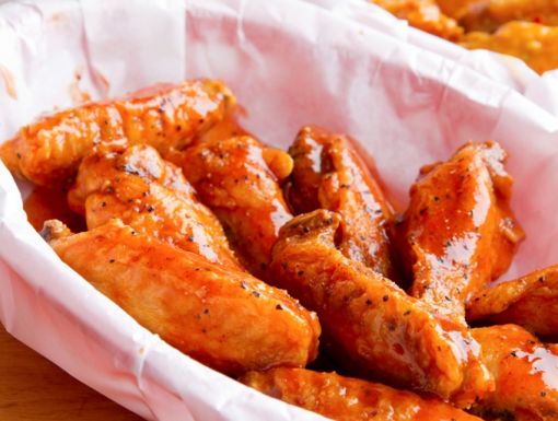 Basket Of Chicken Wings with Buffalo Sauce