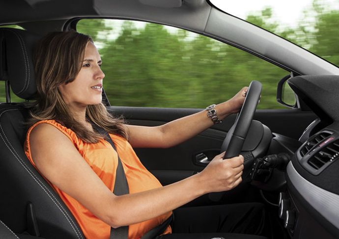 Pregnant Woman Driving Car