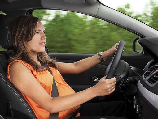Pregnant Woman Driving Car