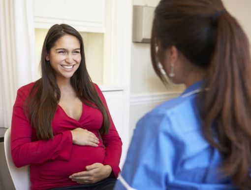 458842749 Pregnant Woman Meeting With Nurse