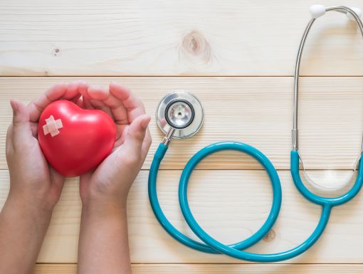 hands holding heart-shaped sponge
