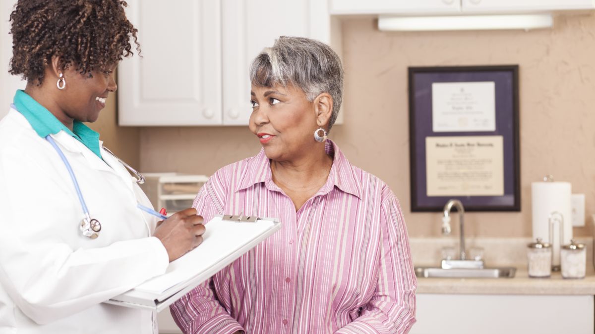 Older Woman In Dr Office