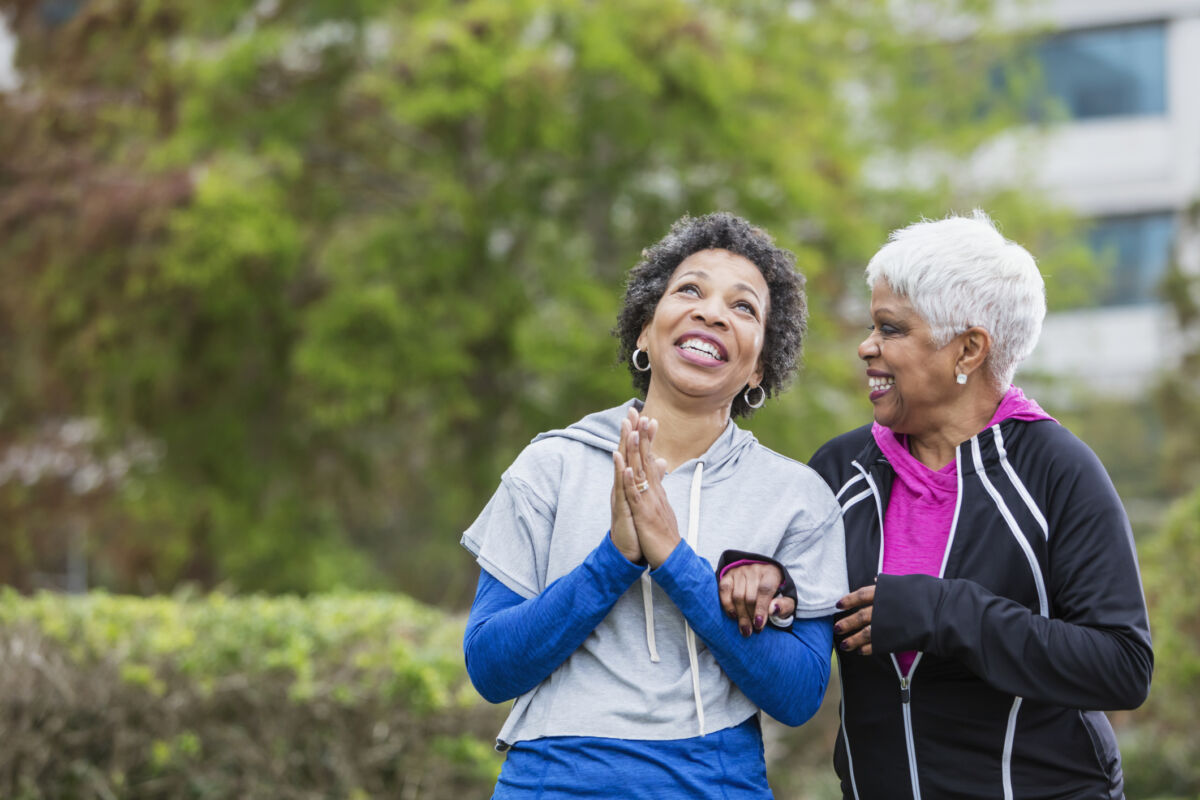 Older Women Walking Outside