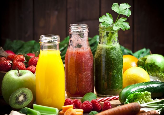 Three fruits and vegetables detox drinks