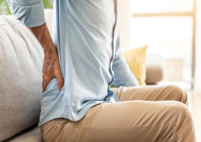 Mature man having backache