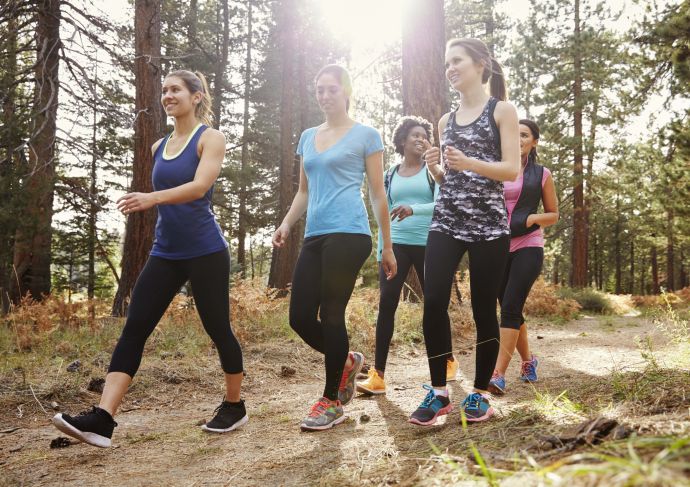 Women who take allergy medications walking outside