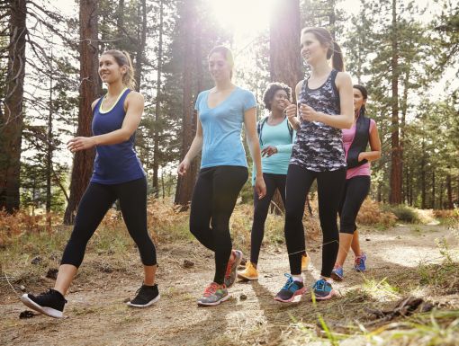 Women who take allergy medications walking outside