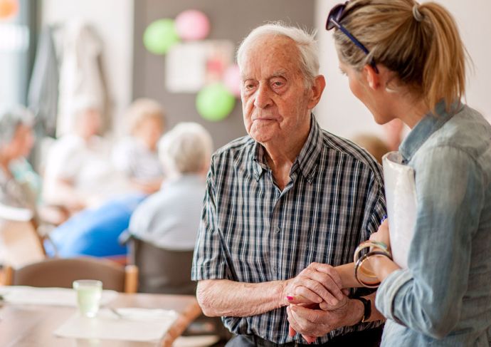 Man with Parkinsons disease at LSVT therapy