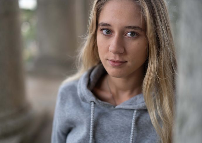 Young woman with tension headache