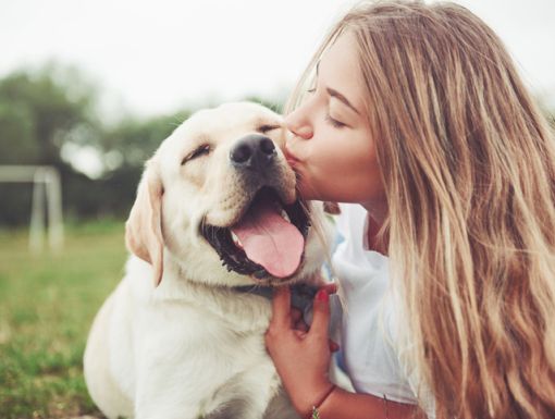 Girl Kissing Dog