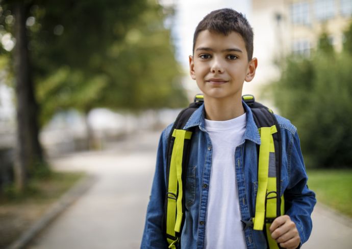Boy with backpack