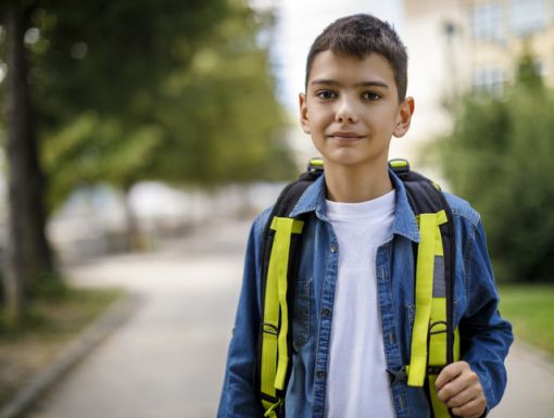 Boy with backpack