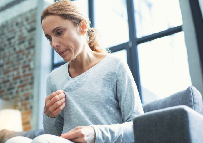 Woman Sweating Menopause