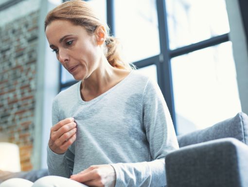 Woman Sweating Menopause