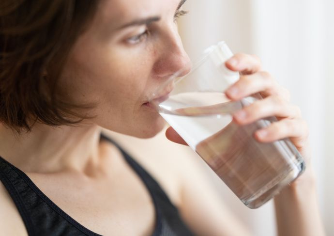 Woman drinking water