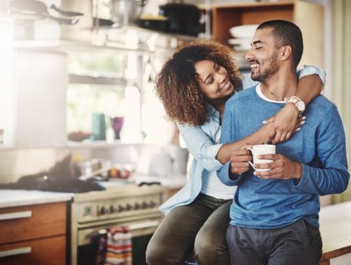 Couple drinking coffee