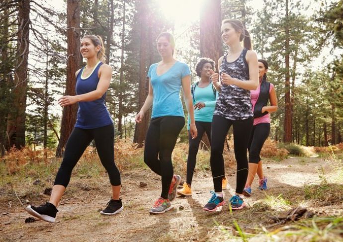 Women Walking on Trail