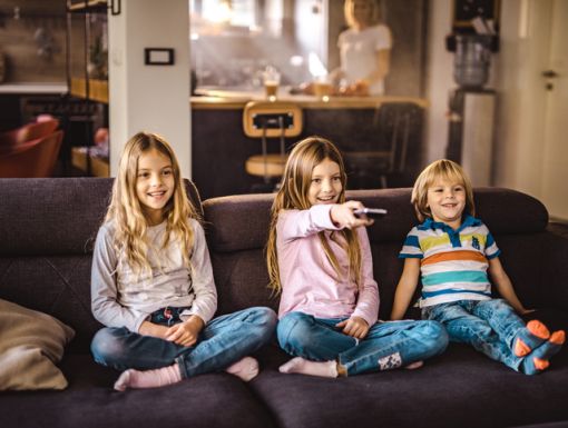Kids watching tv