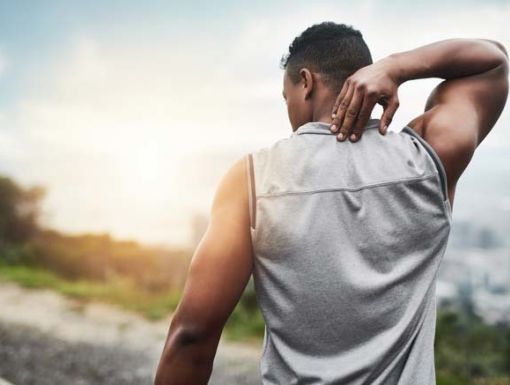 man working out his back