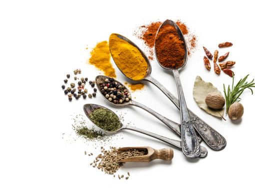 Spices with spoons