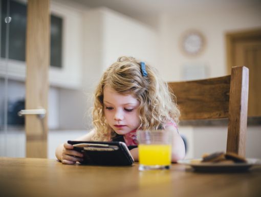 Little girl with tablet