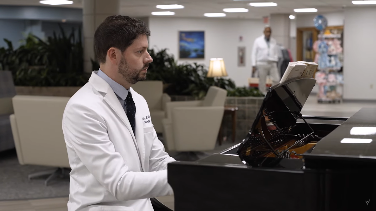 Doctor playing piano