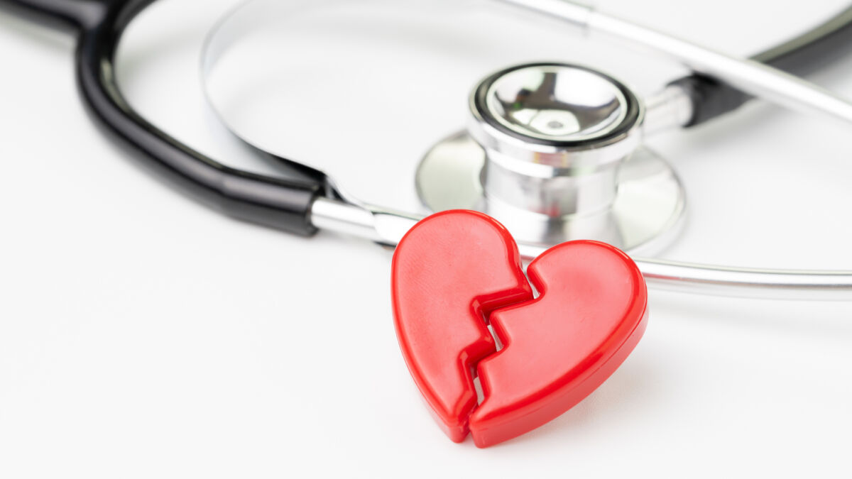 Broken heart with stethescope