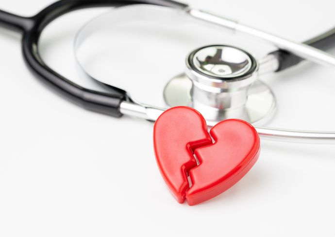 Broken heart with stethescope