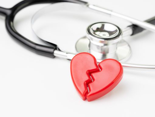 Broken heart with stethescope