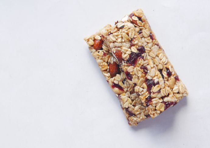Healthy Mardi Gras snack of granola bars