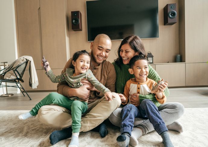 Happy family at home