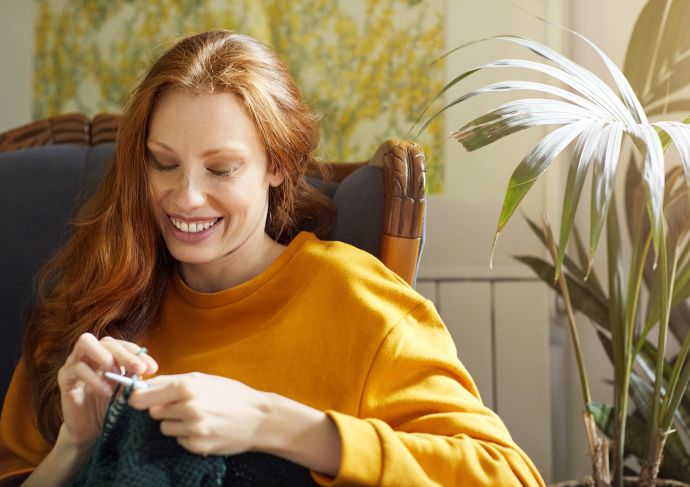 Woman Knitting