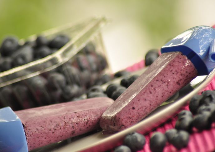 Greek Yogurt Blueberry Popsicles