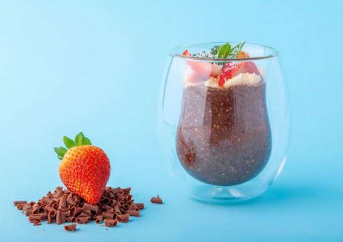 Chocolate Strawberry Chia Seed Pudding