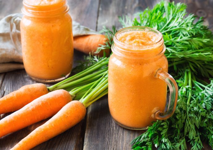 Orange Immune Boosting Smoothie made with carrots