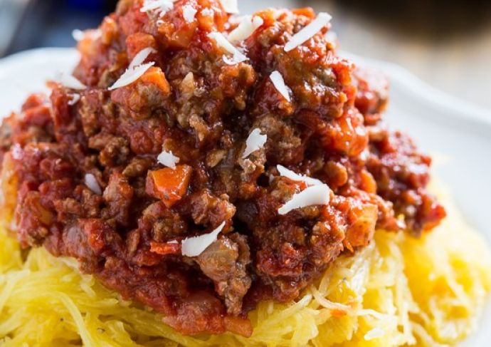 Spaghetti Squash And Turkey Meat Sauce